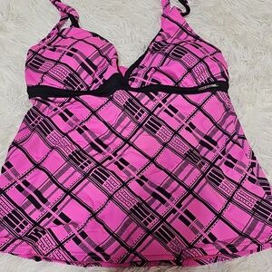 Zero X Posur Tankini UPF 30+ Swimsuit Top Bathing Suit Travel Outdoor Hot Pink
